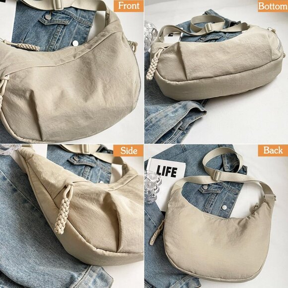 Nylon Crossbody Bag for Women Tote Pockets Adjustable Shoulder Travel Purse - Picture 6 of 9